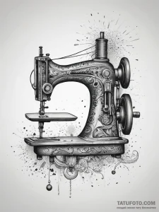 Tattoo sketch designer sewing machine, tattoo... - эскиз тату (№1757659776_0, 12.09.2025 06:49) — Tatufoto.com