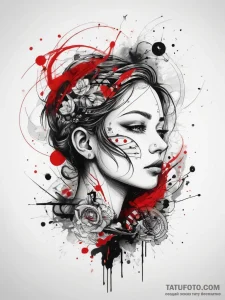 Tattoo sketch cosmic portrayal, tattoo line a... - эскиз тату (№1757661134_0, 12.09.2025 07:12) — Tatufoto.com