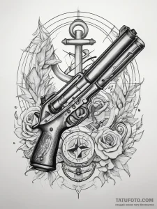 Tattoo sketch machine gun tattoo, tattoo sket... - эскиз тату (№1757662301_0, 12.09.2025 07:31) — Tatufoto.com