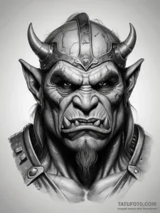 Tattoo sketch orc with a armor, tattoo sketch... - эскиз тату (№1757666396_0, 12.09.2025 08:39) — Tatufoto.com