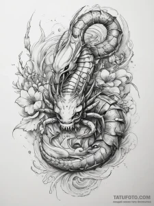 Tattoo sketch scorpion with claws down, tatto... - эскиз тату (№1757666979_0, 12.09.2025 08:49) — Tatufoto.com