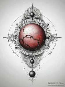 Tattoo sketch pluto planet, tattoo flash shee... - эскиз тату (№1757667176_0, 12.09.2025 08:52) — Tatufoto.com
