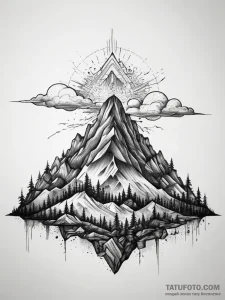 Tattoo sketch mountain, ink illustration for... - эскиз тату (№1757667374_0, 12.09.2025 08:56) — Tatufoto.com