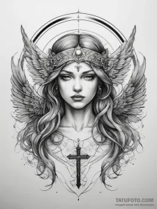 Tattoo sketch seraphim halo, tattoo line art,... - эскиз тату (№1757668151_0, 12.09.2025 09:09) — Tatufoto.com