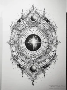Tattoo sketch cosmic portal - эскиз тату (№1757668344_0, 12.09.2025 09:12) — Tatufoto.com