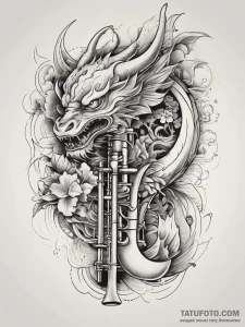 Tattoo sketch jazz trumpet, tattoo drawing ou... - эскиз тату (№1757668929_0, 12.09.2025 09:22) — Tatufoto.com