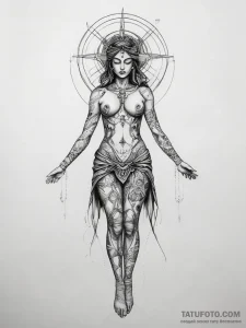 Tattoo sketch a spiritual figure, tattoo sket... - эскиз тату (№1757669712_0, 12.09.2025 09:35) — Tatufoto.com