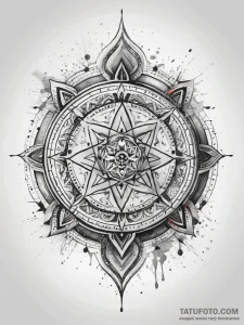 Tattoo sketch baha'i ringstone symbol, concep... - эскиз тату (№1757670684_0, 12.09.2025 09:51) — Tatufoto.com
