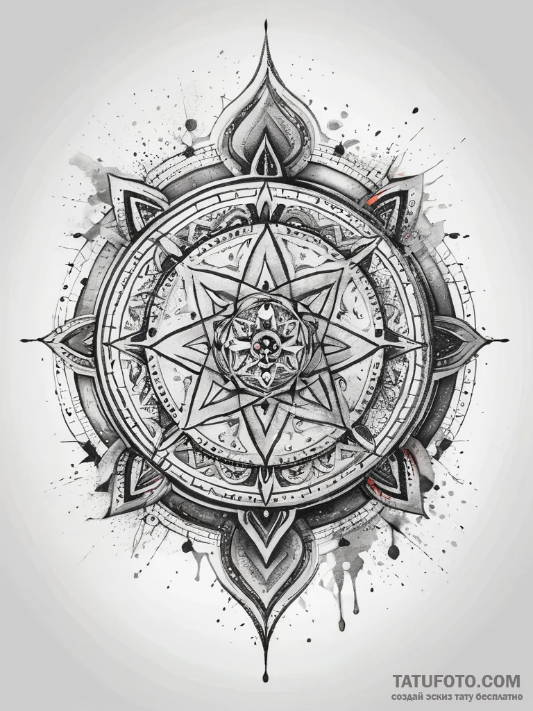 Tattoo sketch baha'i ringstone symbol, concep... - эскиз тату (№1757670684_0, 12.09.2025 09:51) — Tatufoto.com