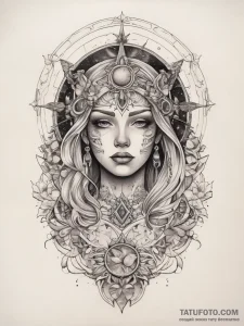 Tattoo sketch cosmic land, tattoo sketch desi... - эскиз тату (№1757671463_0, 12.09.2025 10:04) — Tatufoto.com