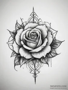 Tattoo sketch ring with a rose, tattoo flash... - эскиз тату (№1757674780_0, 12.09.2025 10:59) — Tatufoto.com