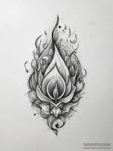 Tattoo sketch fire, ink illustration for tatt... - эскиз тату (№1757676334_0, 12.09.2025 11:25) — Tatufoto.com