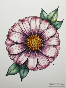 Tattoo sketch zinnia flower, tattoo sketch de... - эскиз тату (№1757676528_0, 12.09.2025 11:28) — Tatufoto.com