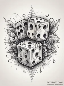 Tattoo sketch rockabilly dice, concept art fo... - эскиз тату (№1757677114_0, 12.09.2025 11:38) — Tatufoto.com