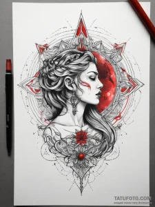 Tattoo sketch cosmic myth, concept art for ta... - эскиз тату (№1757677890_0, 12.09.2025 11:51) — Tatufoto.com
