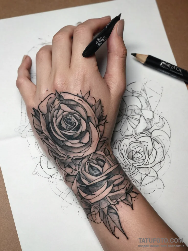Tattoo sketch hands with a letter, tattoo fla... - эскиз тату (№1757678473_0, 12.09.2025 12:01) — Tatufoto.com