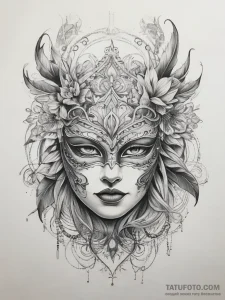 Tattoo sketch masquerade ball - эскиз тату (№1757682565_0, 12.09.2025 13:09) — Tatufoto.com