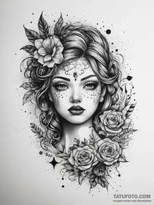 Tattoo sketch fabric with a quote, artistic t... - эскиз тату (№1757684140_0, 12.09.2025 13:35) — Tatufoto.com