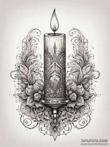 Tattoo sketch gothic свеча, artistic tattoo s... - эскиз тату (№1757684774_0, 12.09.2025 13:46) — Tatufoto.com