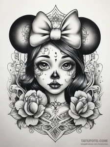 Tattoo sketch minnie mouse, tattoo line art,... - эскиз тату (№1757686812_0, 12.09.2025 14:20) — Tatufoto.com