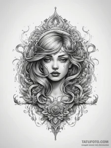Tattoo sketch ocean, artistic tattoo sketch,... - эскиз тату (№1757690128_0, 12.09.2025 15:15) — Tatufoto.com
