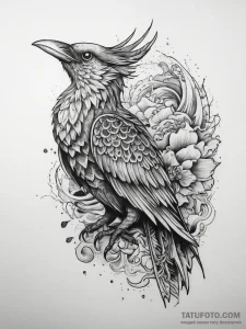 Tattoo sketch crow, tattoo flash sheet design... - эскиз тату (№1757690321_0, 12.09.2025 15:18) — Tatufoto.com