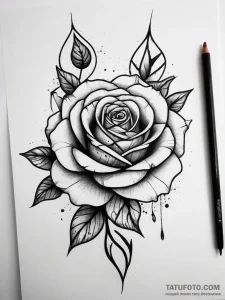 Tattoo sketch rose, tattoo sketch design, bla... - эскиз тату (№1757692078_0, 12.09.2025 15:47) — Tatufoto.com