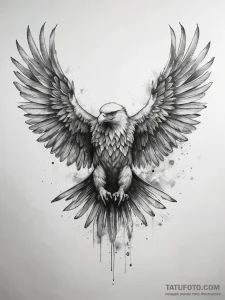 Tattoo sketch spirit animal eagle wings - эскиз тату (№1757693052_0, 12.09.2025 16:04) — Tatufoto.com