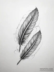 Tattoo sketch перо с птицами, tattoo sketch d... - эскиз тату (№1757693443_0, 12.09.2025 16:10) — Tatufoto.com