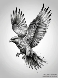 Tattoo sketch soaring, ink illustration for t... - эскиз тату (№1757694221_0, 12.09.2025 16:23) — Tatufoto.com