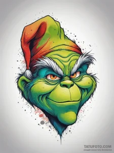 Tattoo sketch the grinch with a hand, ink ill... - эскиз тату (№1757694998_0, 12.09.2025 16:36) — Tatufoto.com