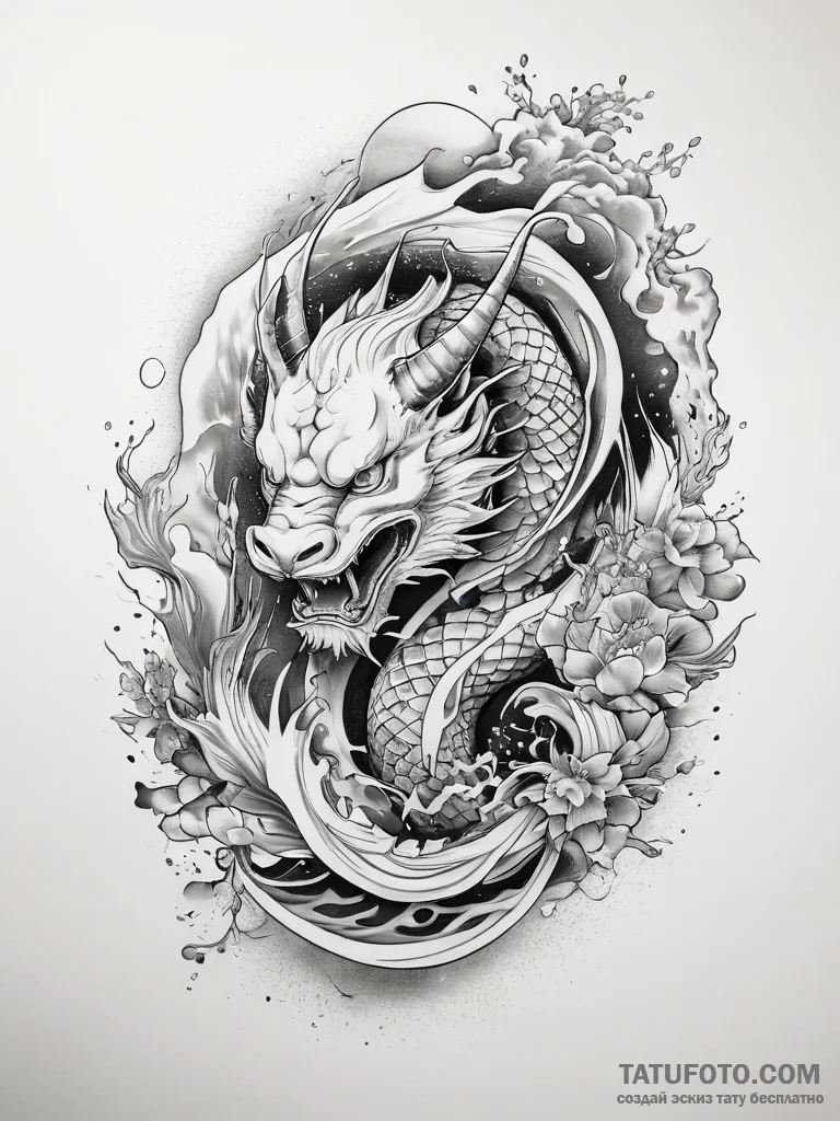 Tattoo sketch cosmic fount, tattoo line art,... - эскиз тату (№1757695778_0, 12.09.2025 16:49) — Tatufoto.com