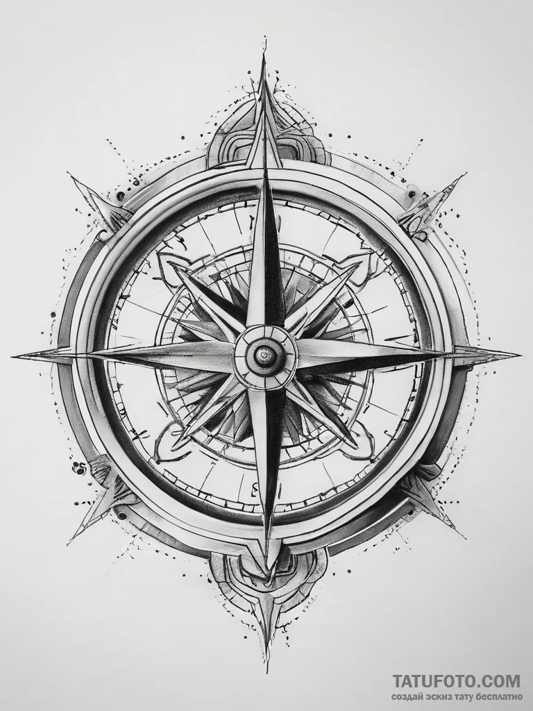 Tattoo sketch compass, tattoo flash sheet des... - эскиз тату (№1757695972_0, 12.09.2025 16:52) — Tatufoto.com