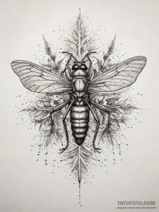 Tattoo sketch snowy tree cricket, tattoo flas... - эскиз тату (№1757696361_0, 12.09.2025 16:59) — Tatufoto.com