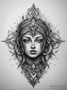 Tattoo sketch cosmic myth, concept art for ta... - эскиз тату (№1757696753_0, 12.09.2025 17:05) — Tatufoto.com