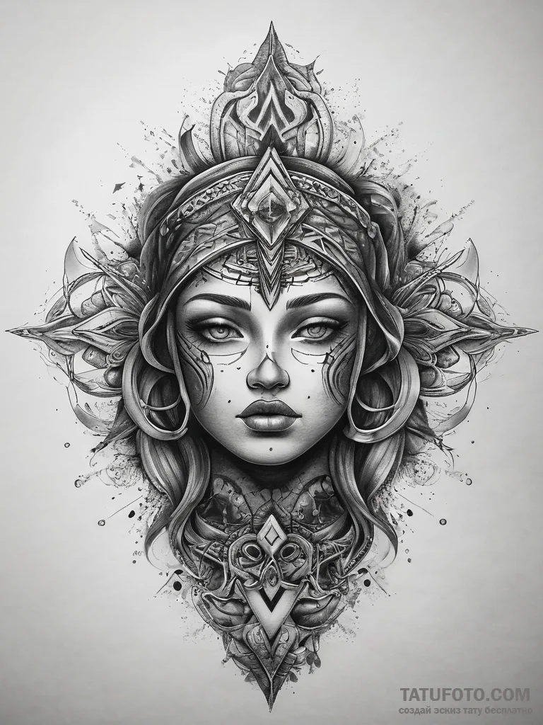 Tattoo sketch cosmic myth, concept art for ta... - эскиз тату (№1757696753_0, 12.09.2025 17:05) — Tatufoto.com