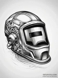 Tattoo sketch welder welding helmet, tattoo s... - эскиз тату (№1757696948_0, 12.09.2025 17:09) — Tatufoto.com