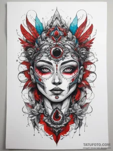 Tattoo sketch mystical entity, tattoo sketch... - эскиз тату (№1757697532_0, 12.09.2025 17:18) — Tatufoto.com