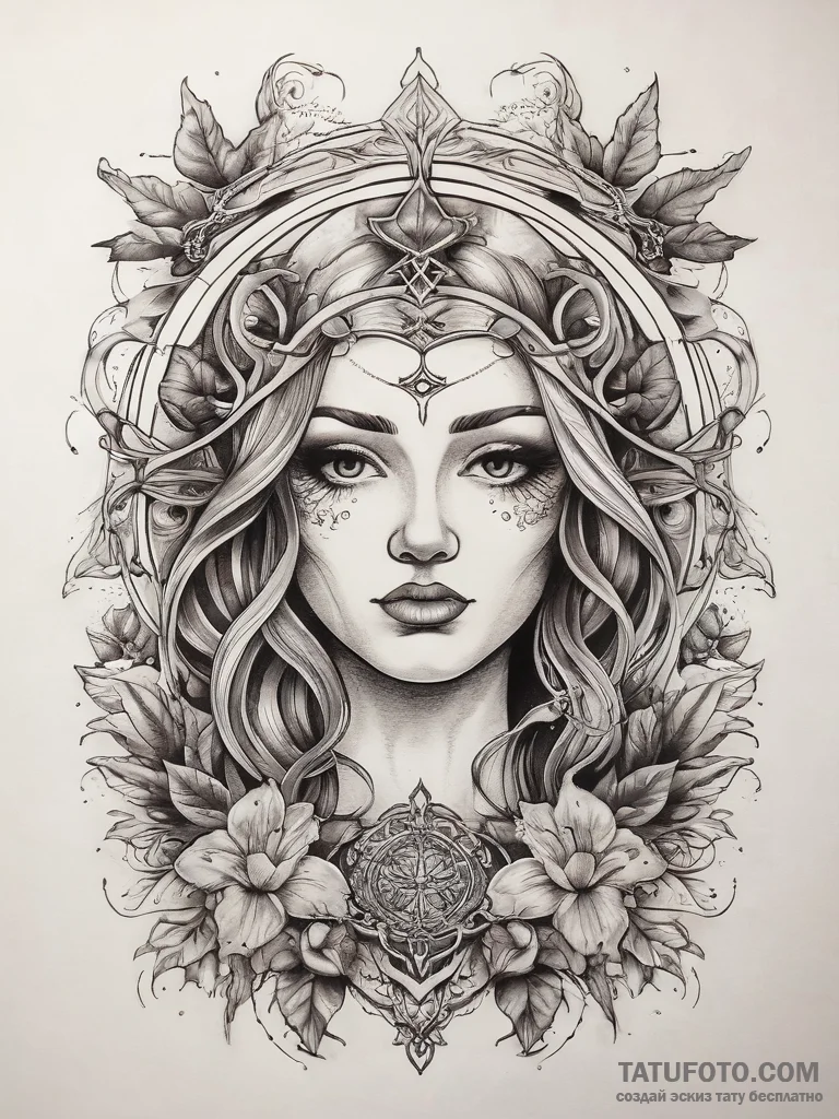 Tattoo sketch holy grove, tattoo drawing outl... - эскиз тату (№1757697727_0, 12.09.2025 17:22) — Tatufoto.com