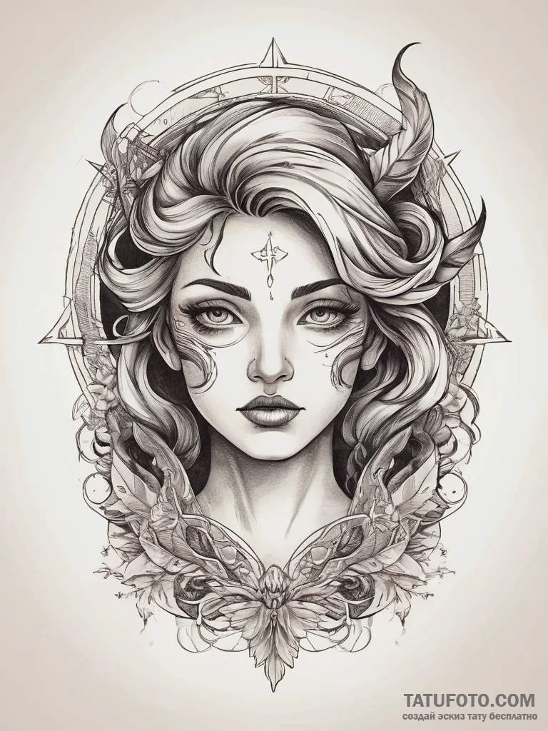 Tattoo sketch siren tattoo, tattoo flash shee... - эскиз тату (№1757700473_0, 12.09.2025 18:07) — Tatufoto.com