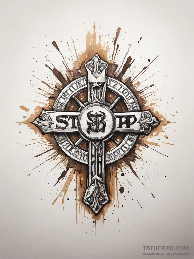 Tattoo sketch stop sign, concept art for tatt... - эскиз тату (№1757701268_0, 12.09.2025 18:21) — Tatufoto.com