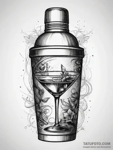 Tattoo sketch bartender cocktail shaker, tatt... - эскиз тату (№1757704996_0, 12.09.2025 19:23) — Tatufoto.com