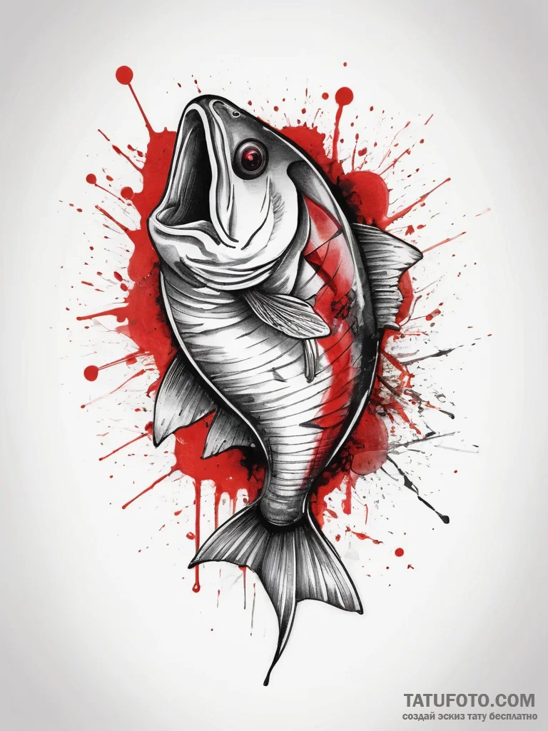 Tattoo sketch white bass, artistic tattoo ske... - эскиз тату (№1757705612_0, 12.09.2025 19:33) — Tatufoto.com