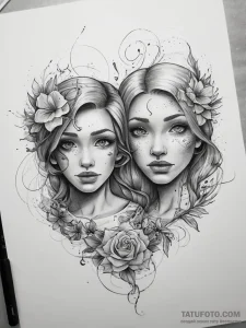 Tattoo sketch inside out joy and sadness - эскиз тату (№1757706396_0, 12.09.2025 19:46) — Tatufoto.com