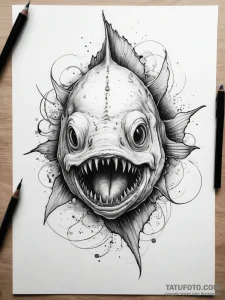 Tattoo sketch anglerfish — эскиз тату (№1757709356_0, 12.09.2025 20:35) — Tatufoto.com