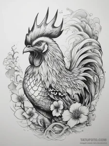 Tattoo sketch puns a rooster that says «i’m a… — эскиз тату (№1757709549_0, 12.09.2025 20:39) — Tatufoto.com