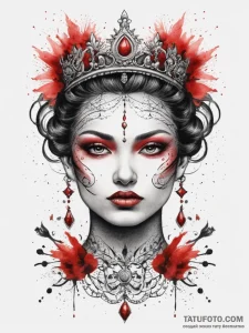 Tattoo sketch queen tattoo, tattoo flash shee… — эскиз тату (№1757709742_0, 12.09.2025 20:42) — Tatufoto.com