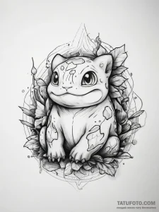 Tattoo sketch pokemon bulbasaur, ink illustra… — эскиз тату (№1757711905_0, 12.09.2025 21:18) — Tatufoto.com