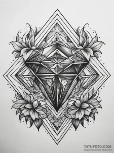 Tattoo sketch diamond tattoo, tattoo line art… — эскиз тату (№1757716174_0, 12.09.2025 22:29) — Tatufoto.com