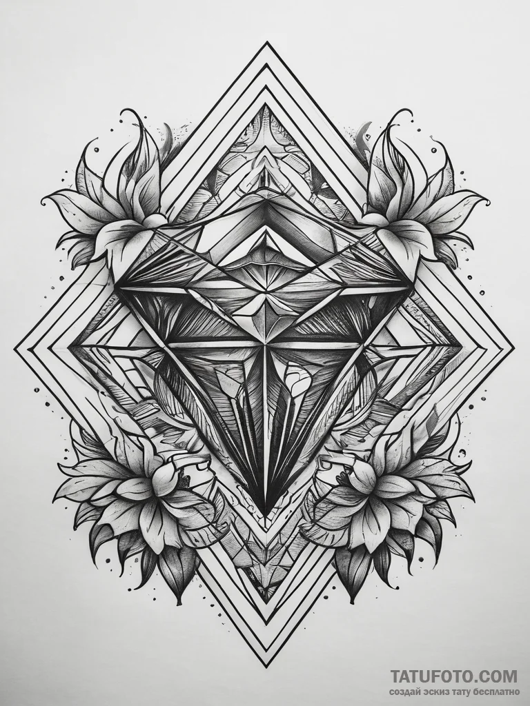 Tattoo sketch diamond tattoo, tattoo line art... - эскиз тату (№1757716174_0, 12.09.2025 22:29) — Tatufoto.com